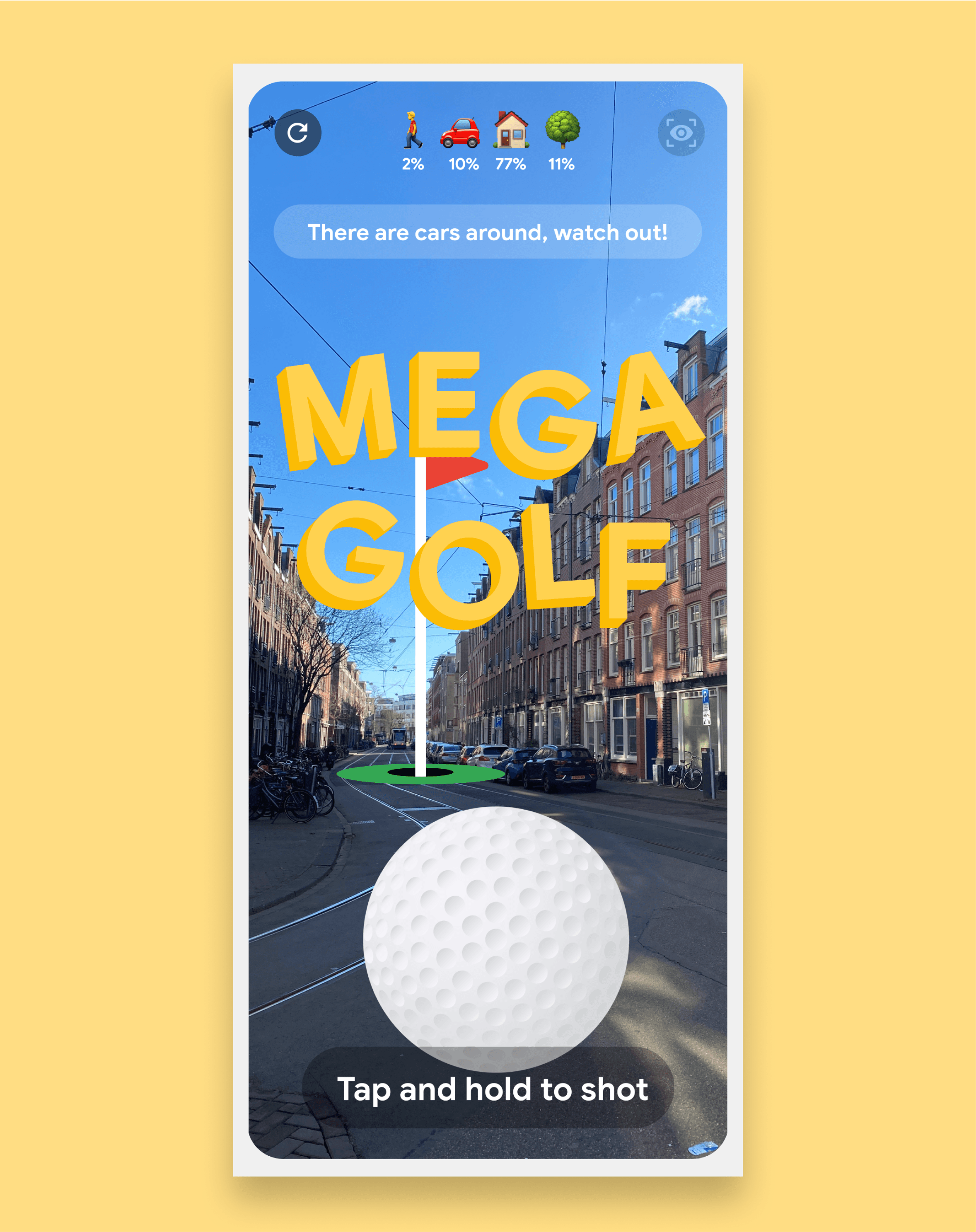 AR geolocalised golf